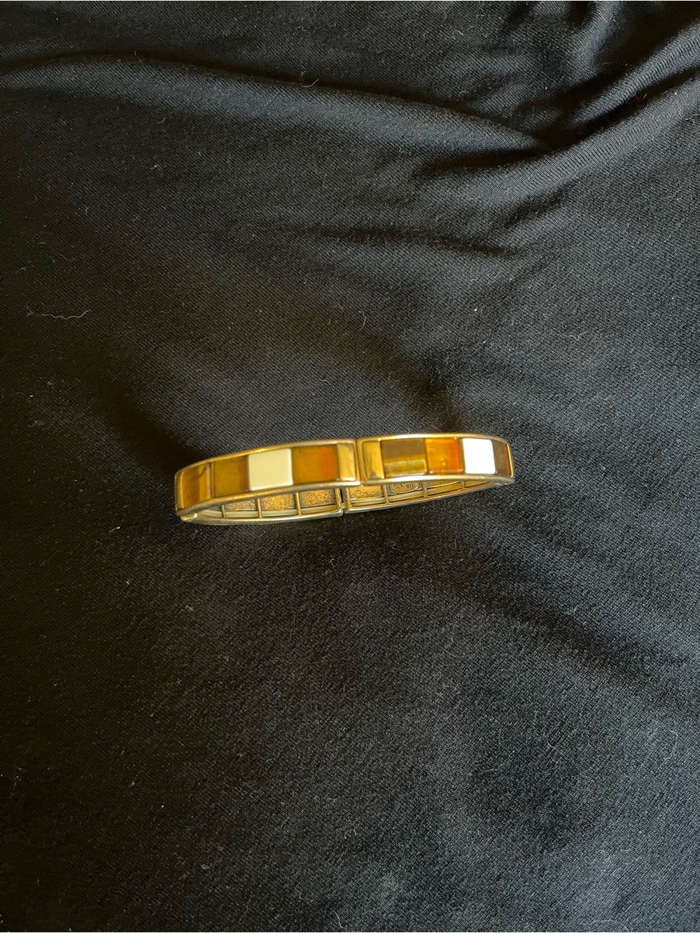 Lia Sophia Gold-Tone Bracelet with Amber and Cream Inlays